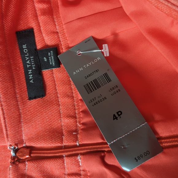 Ann Taylor Petite NWT Chambray Coral Skirt Womens Size 4P - Picture 4 of 5